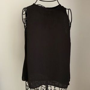 100% polyester black tank top with detailed back